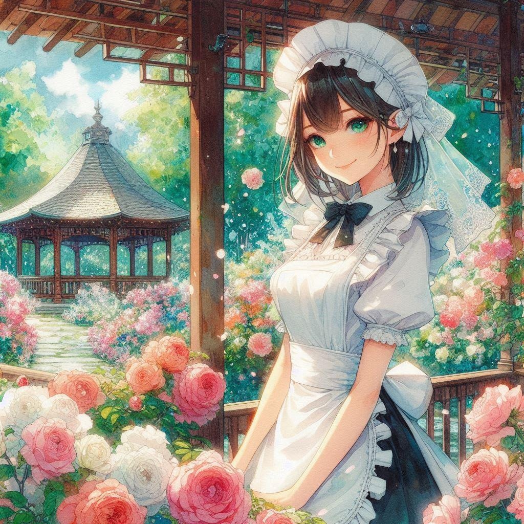 屋外メイドさん