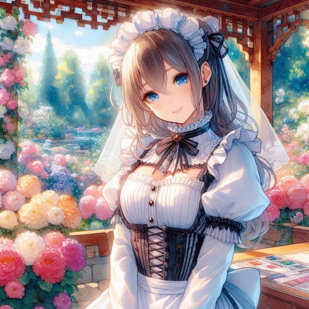 屋外メイドさん