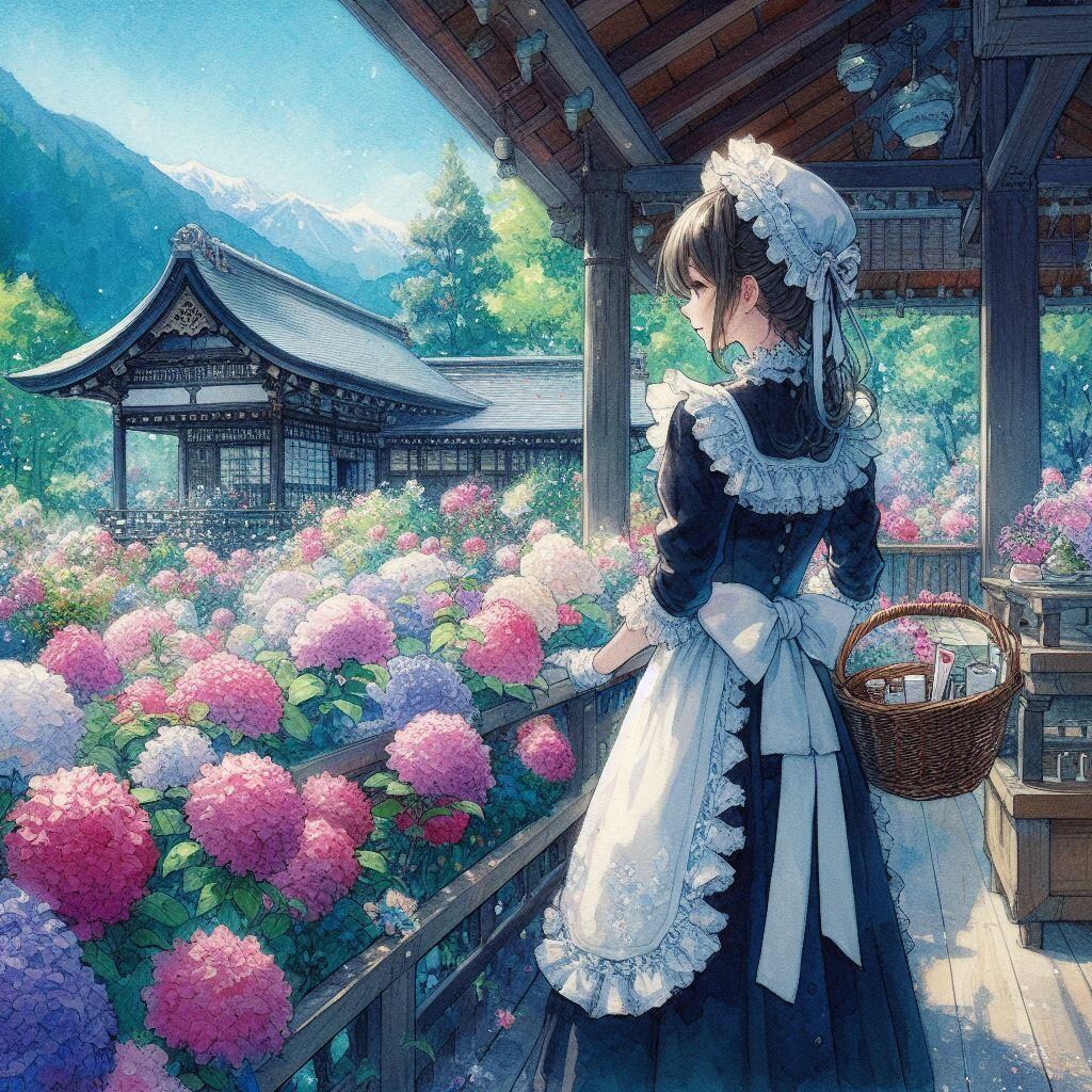 屋外メイドさん