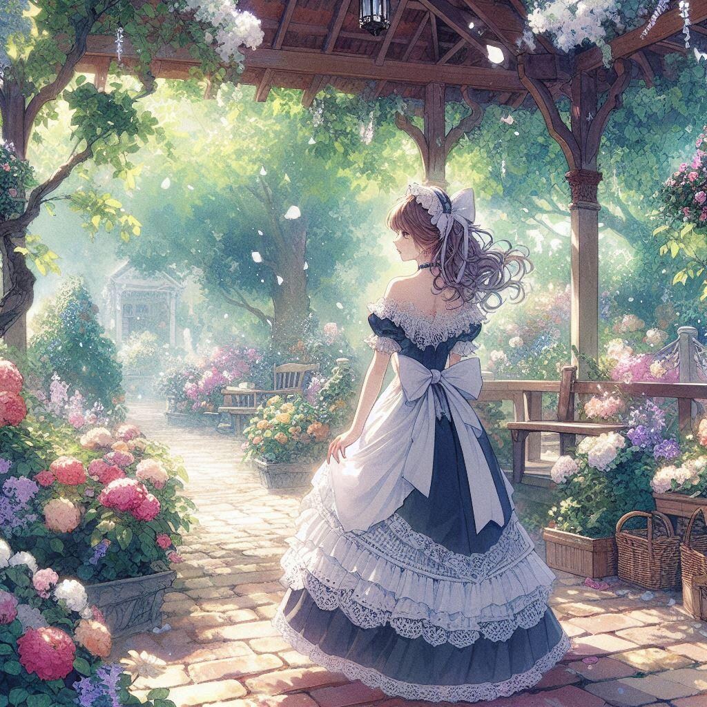 屋外メイドさん