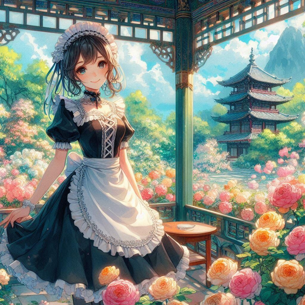 屋外メイドさん