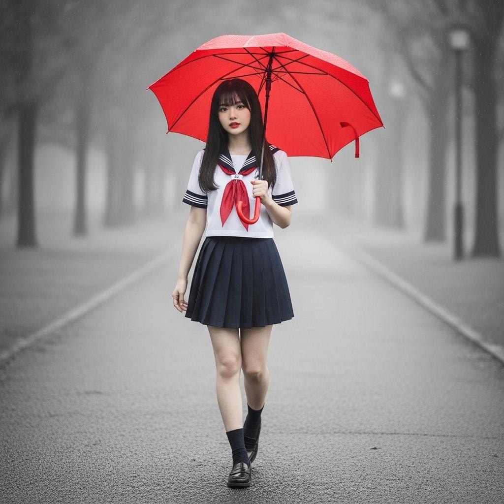 霧雨の中