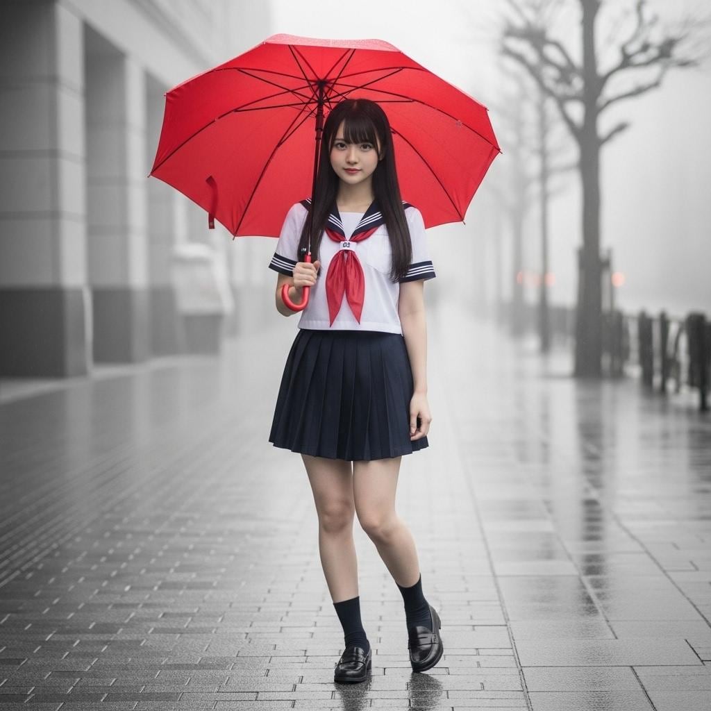 霧雨の中