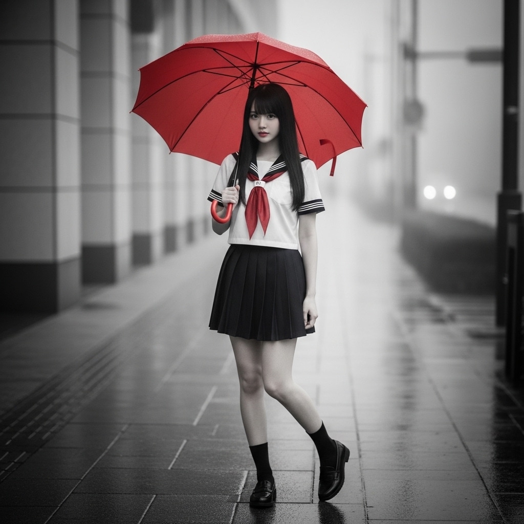 霧雨の中