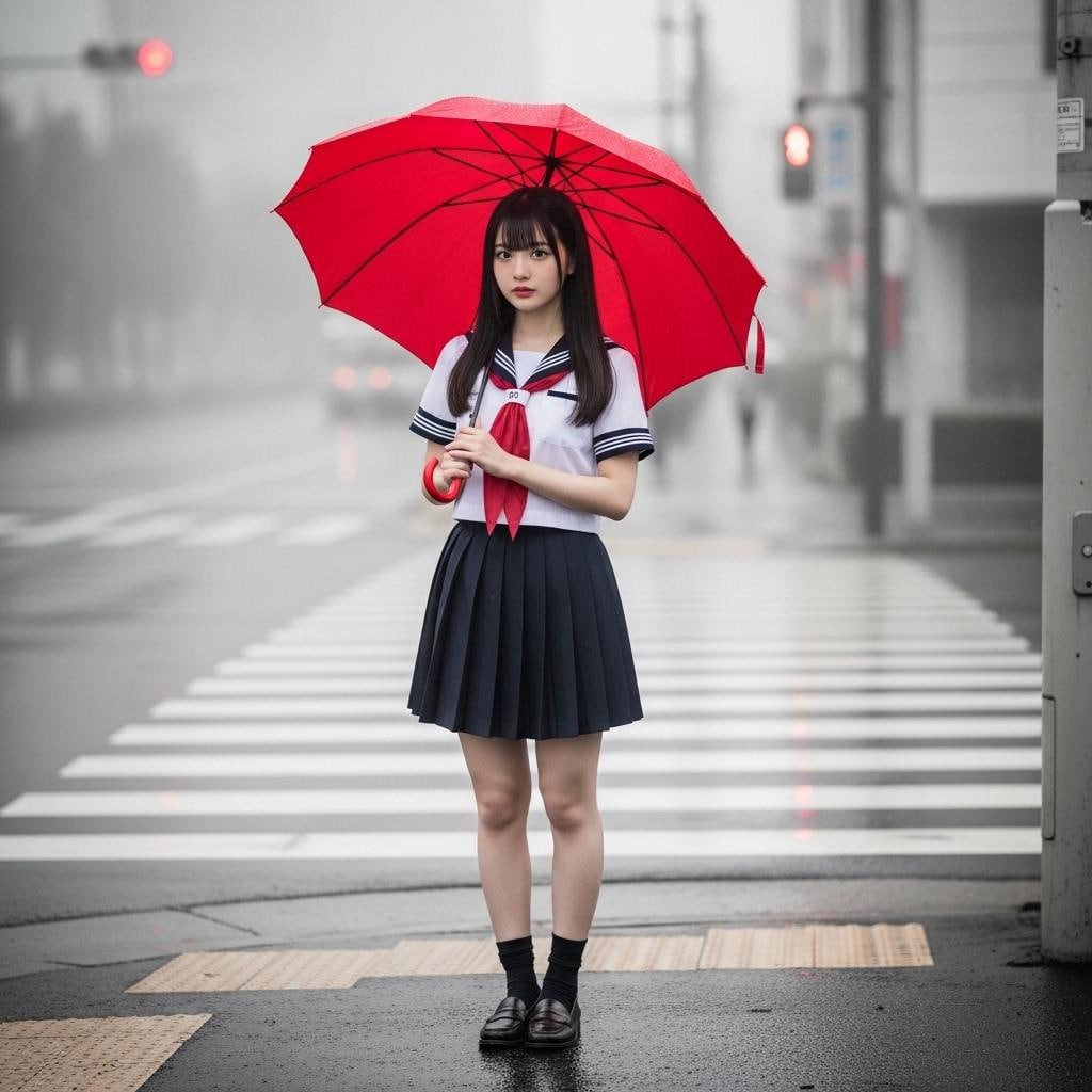 霧雨の中