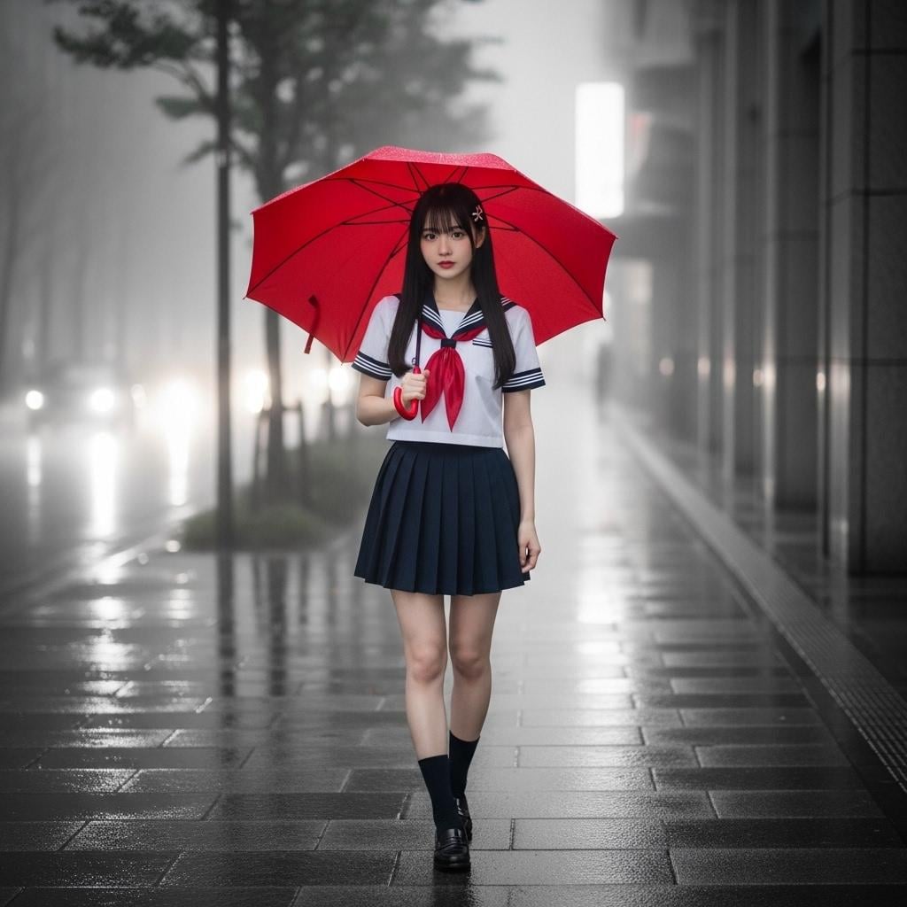 霧雨の中