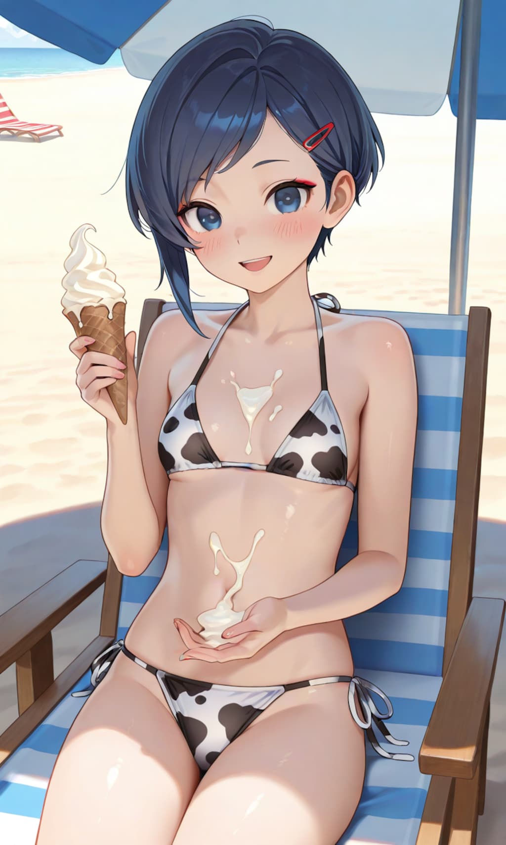 牛ビキニのウチの娘、誰と遊ぶ？【昼】