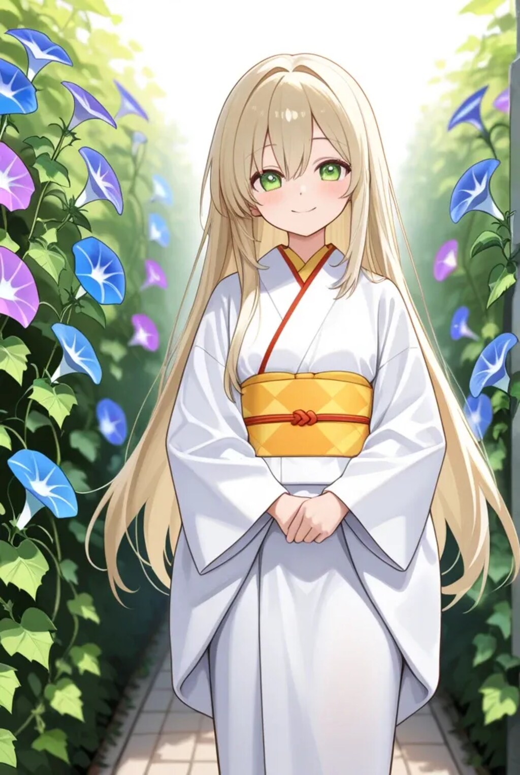 朝顔咲く道の美少女✨