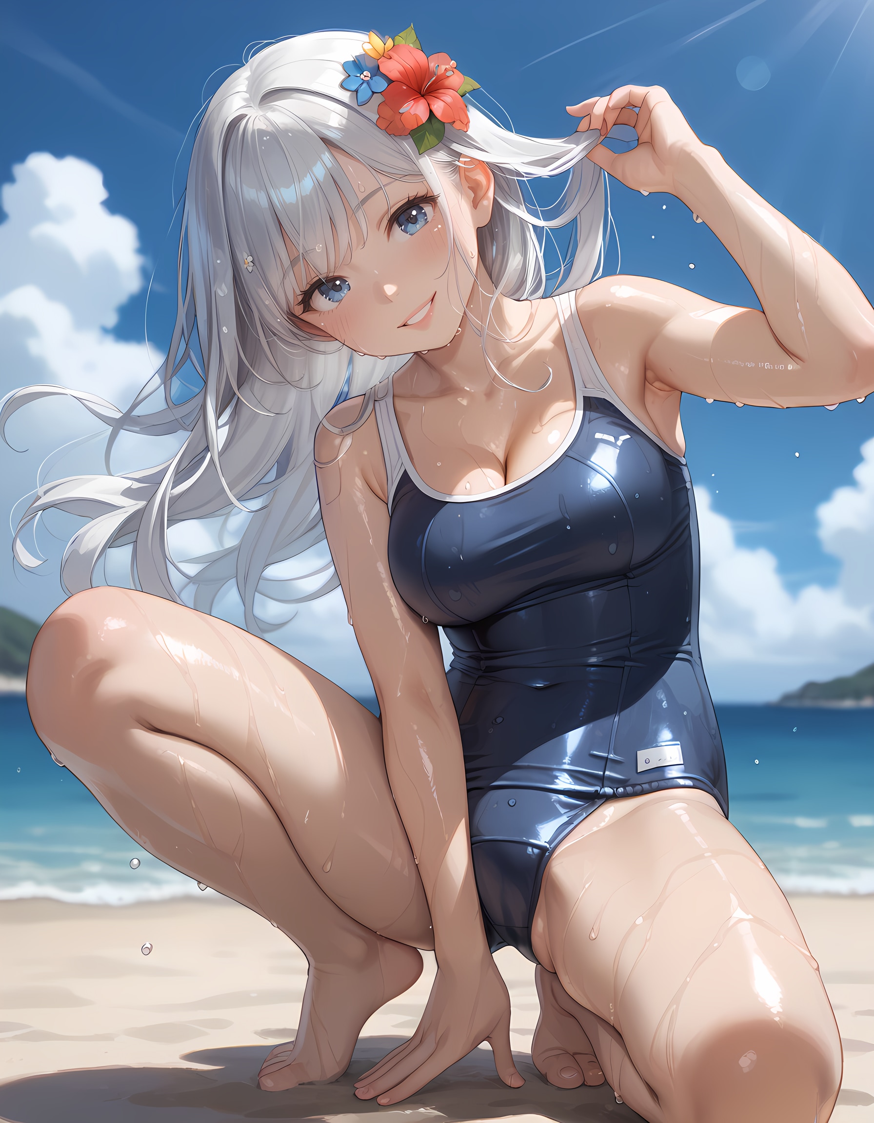 銀髪彼女と泳ぎ三昧♬②
