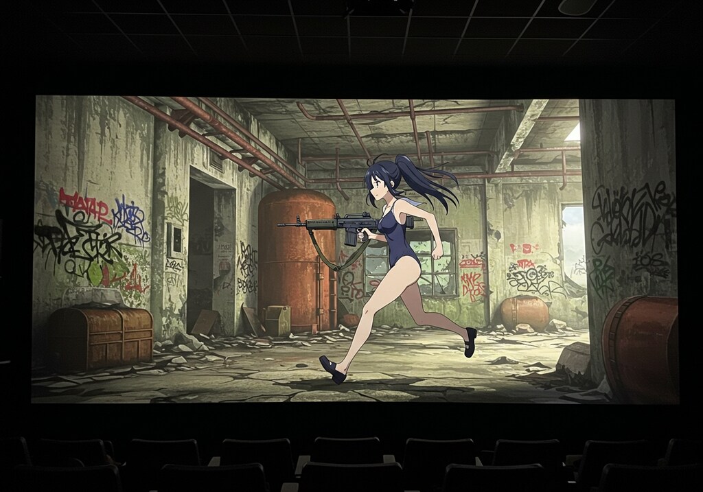 スク水シアター[スクール水着と機関銃]