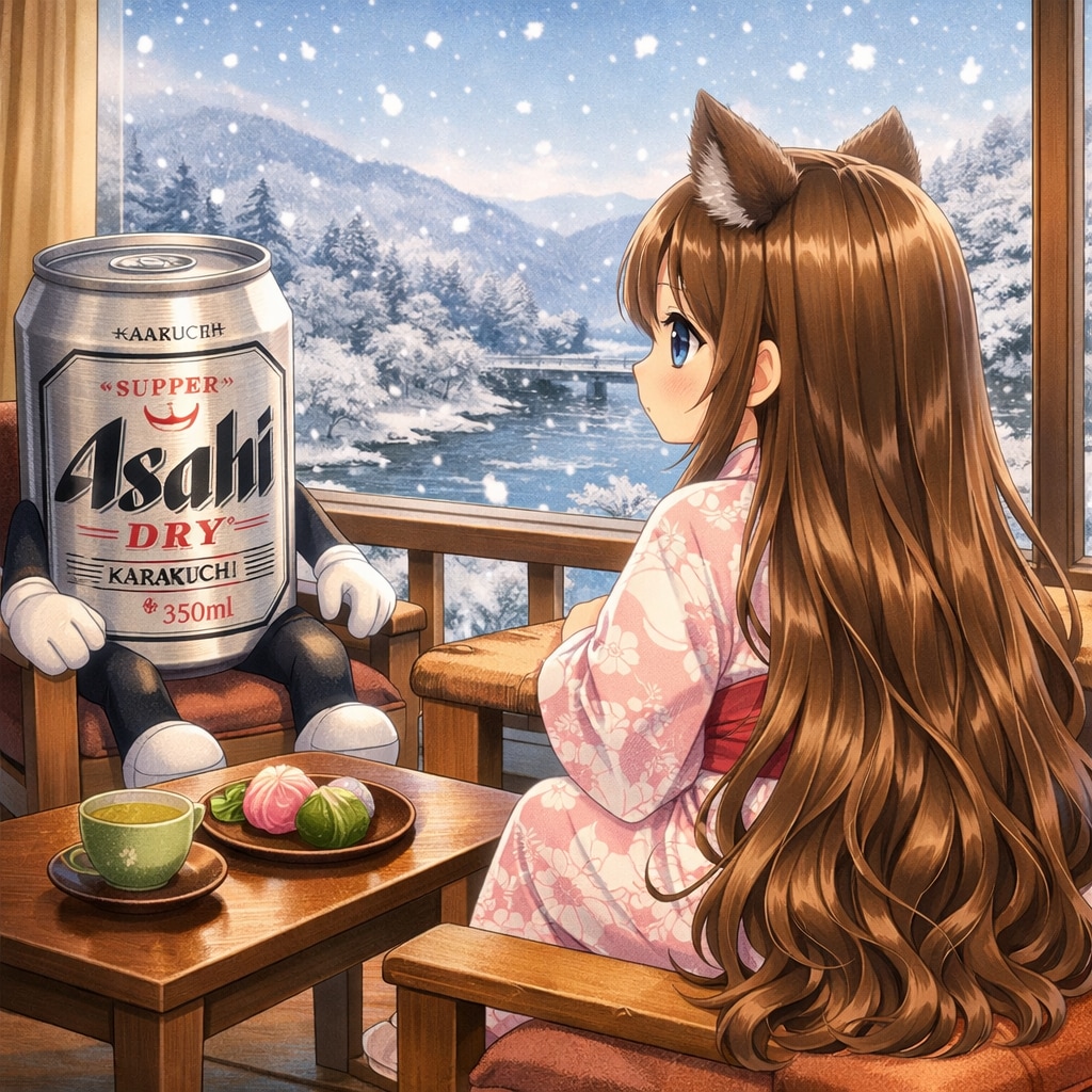 旅館の謎スペースでくつろぐ小さな女の子