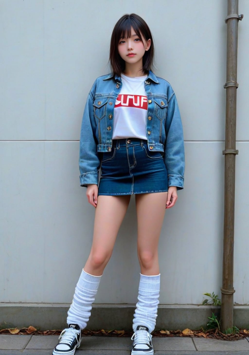 ジィージャンとデニムミニの女子