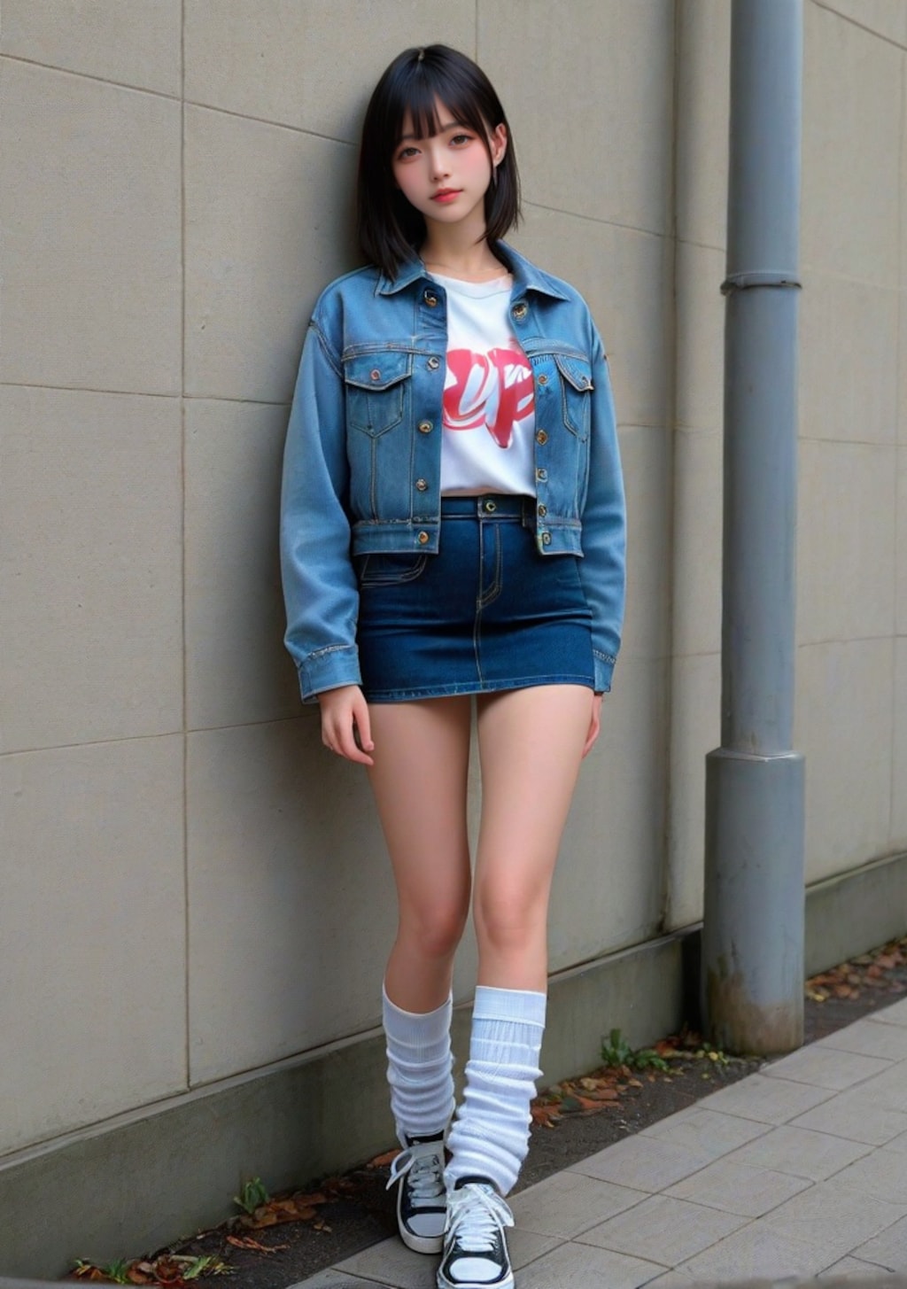 ジィージャンとデニムミニの女子