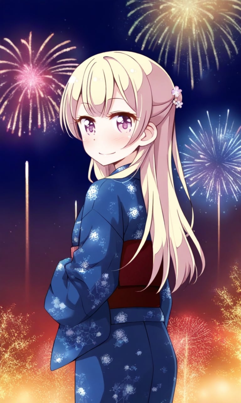 白鷺千聖 浴衣 花火