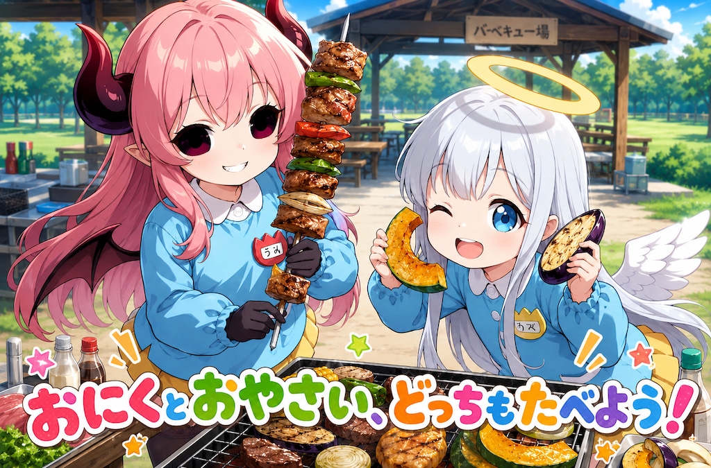 おにくとおやさい、どっちもたべよう！★