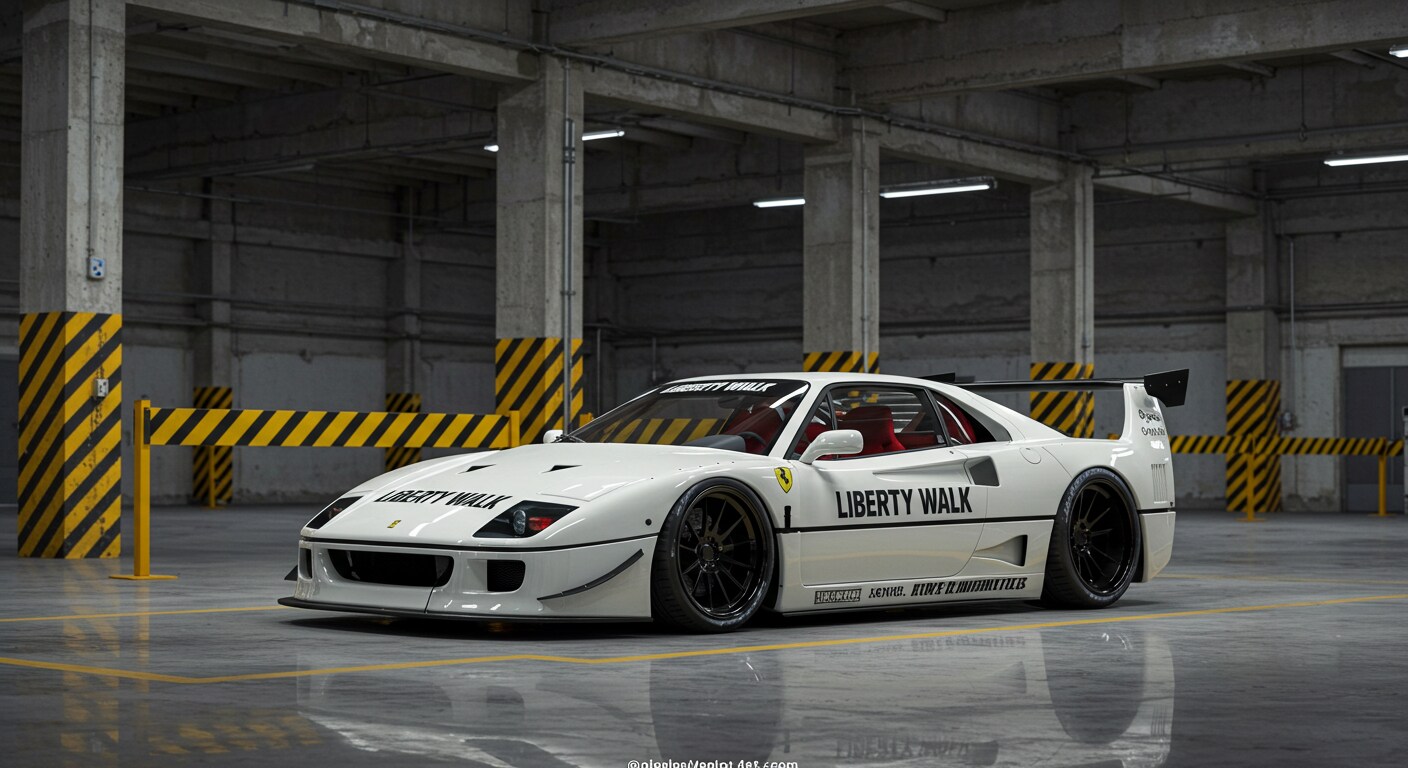 ホワイトカラーリバティーウォークフェラーリF40   リメイク版