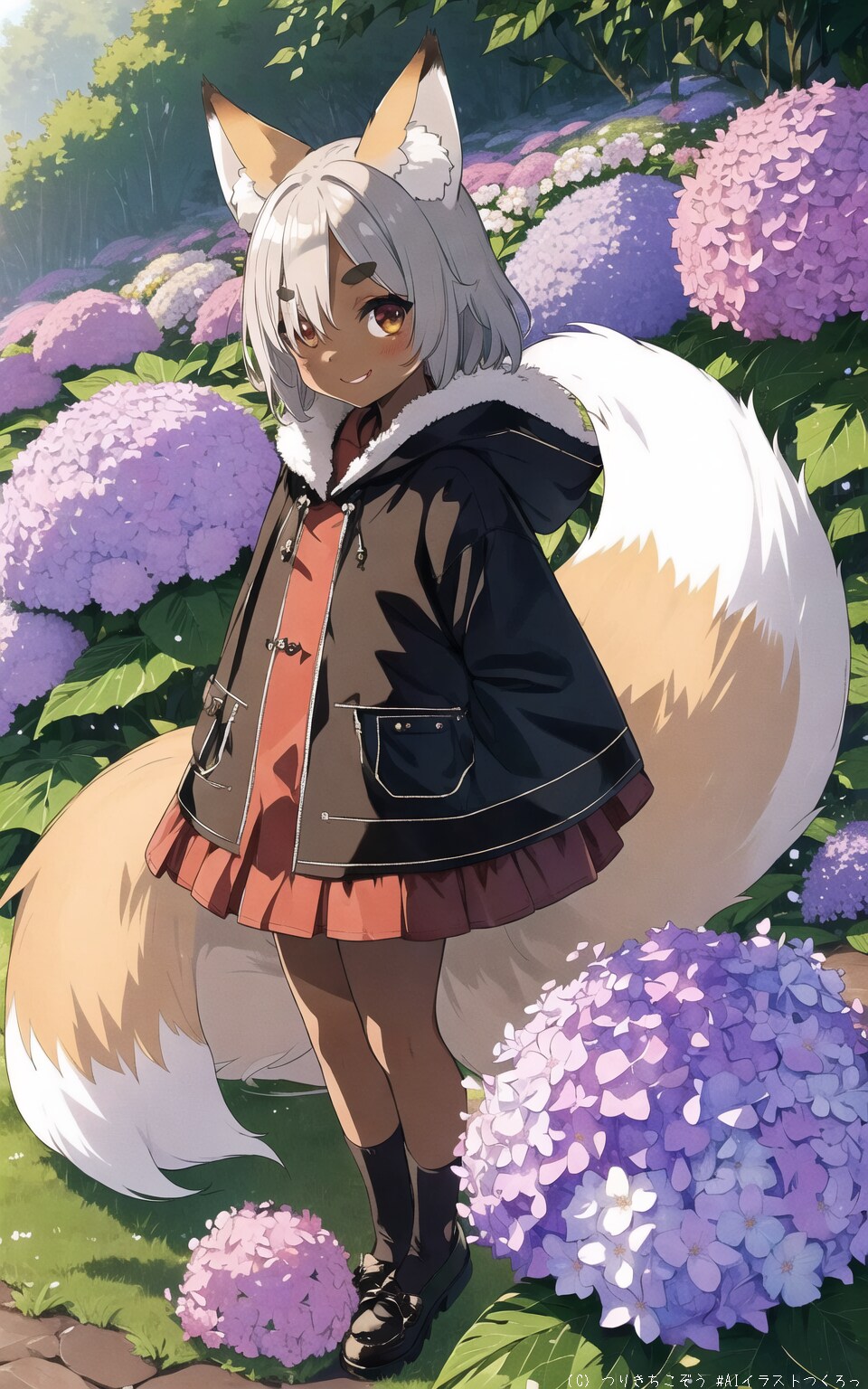 紫陽花と鈴菜さん