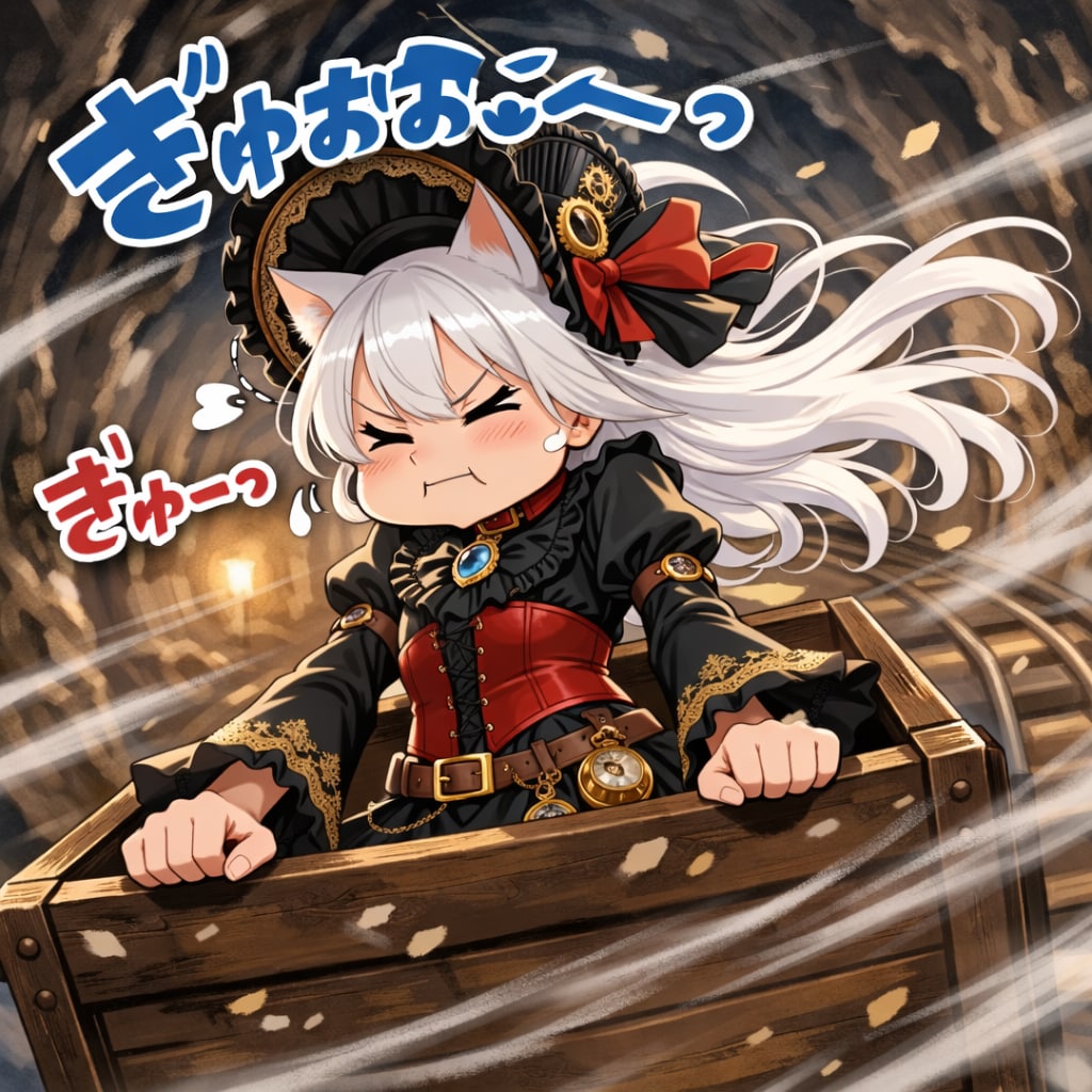 巨大な岩！トロッコ！