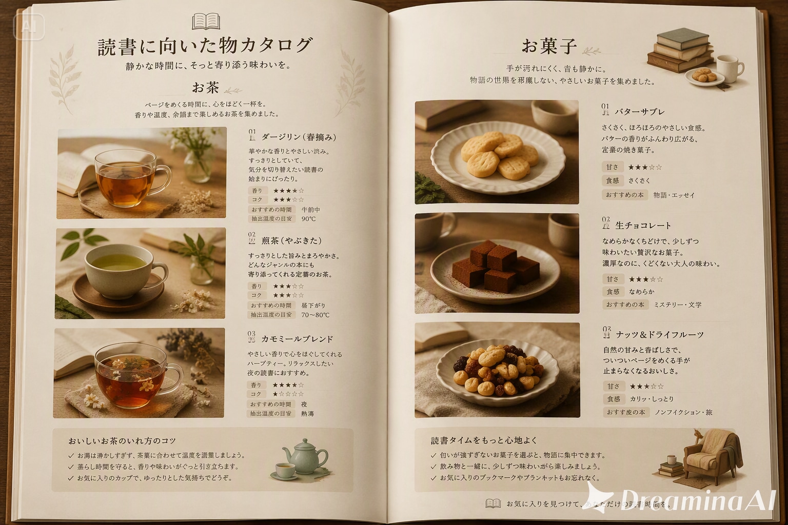 GPT-Image-2ちゃんの考える読書のお供のお茶とか | の人気AIイラスト・グラビア
