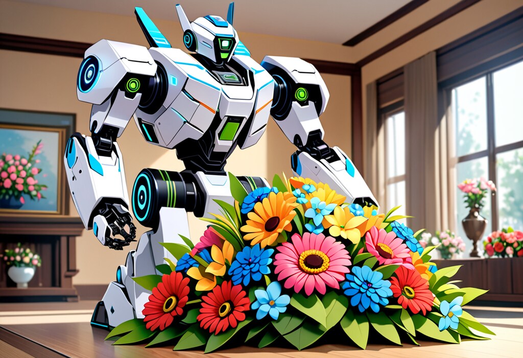 メカ #17　ロボにも花束を