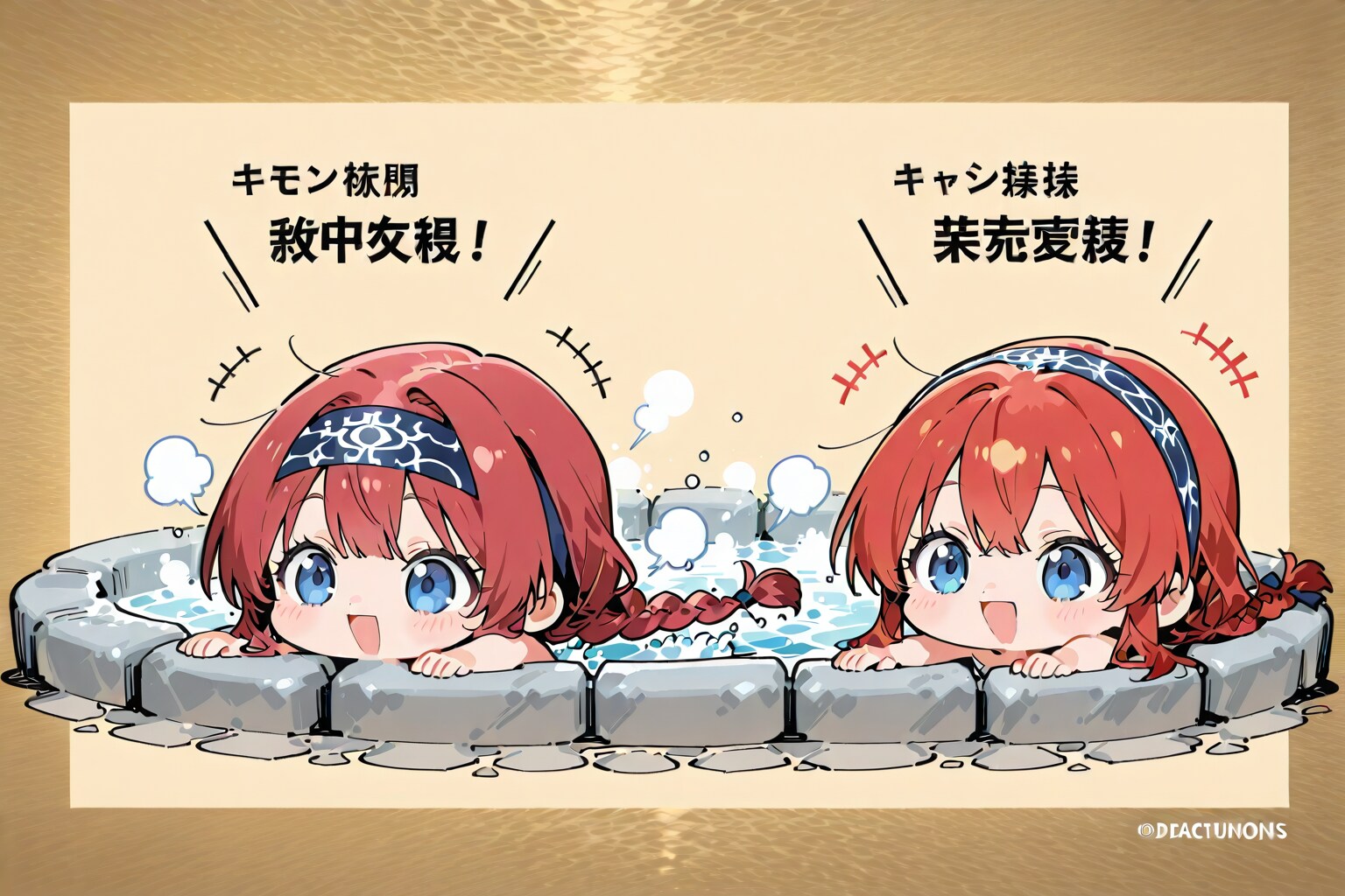 お風呂で騒いじゃいけません　（お気に入りの呪文： Ainu style hair band）