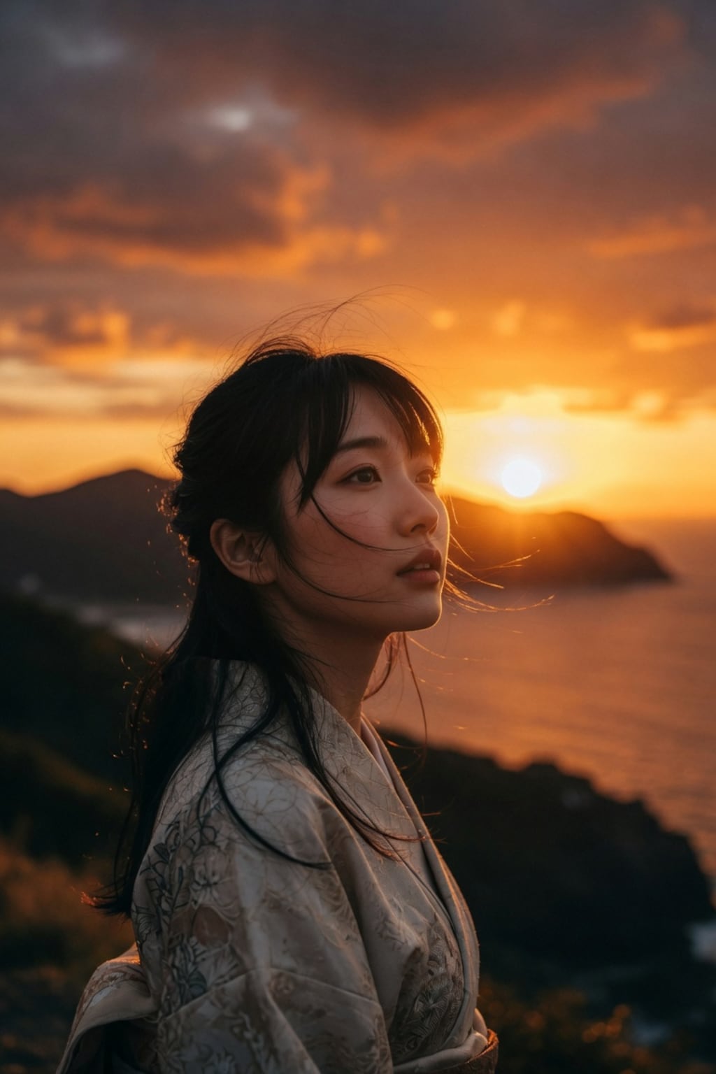 夕焼けと若女将