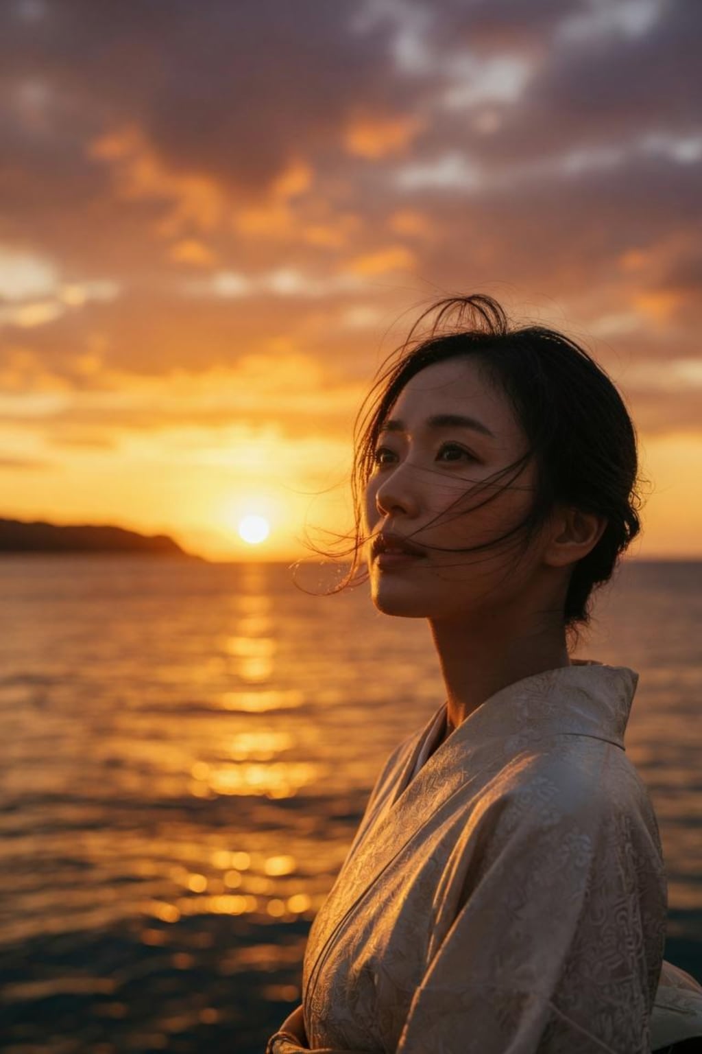 夕焼けと若女将