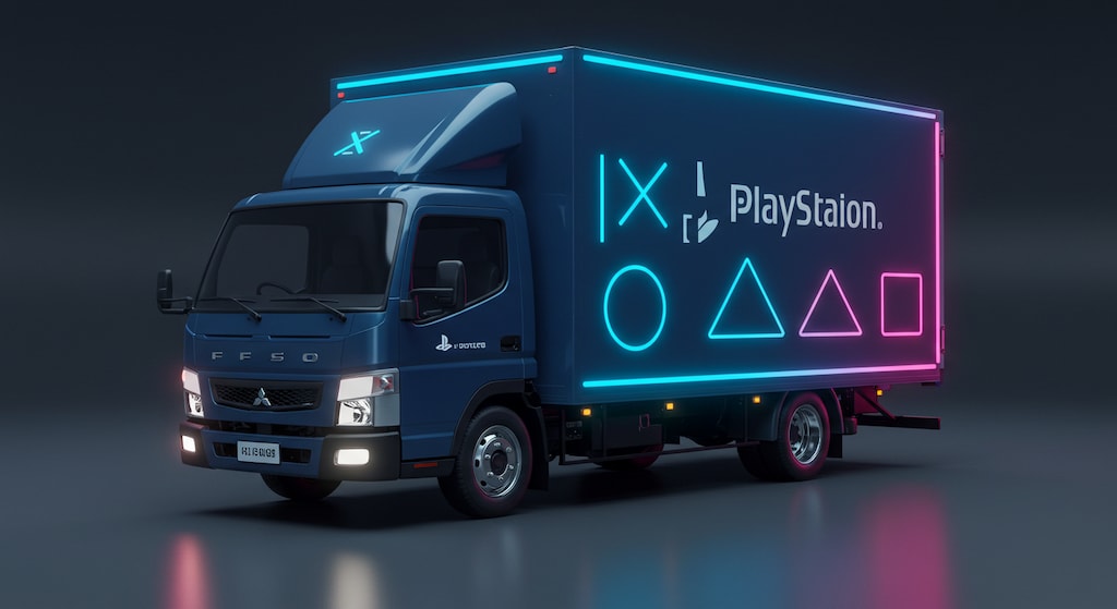 プレイステーションロゴ　三菱ふそうトラック
