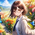 眼鏡女子 楓の昆虫の国 蝶の楽園 3枚目