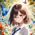 眼鏡女子 楓の昆虫の国 蝶の楽園 6枚目