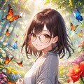 眼鏡女子 楓の昆虫の国 蝶の楽園 4枚目