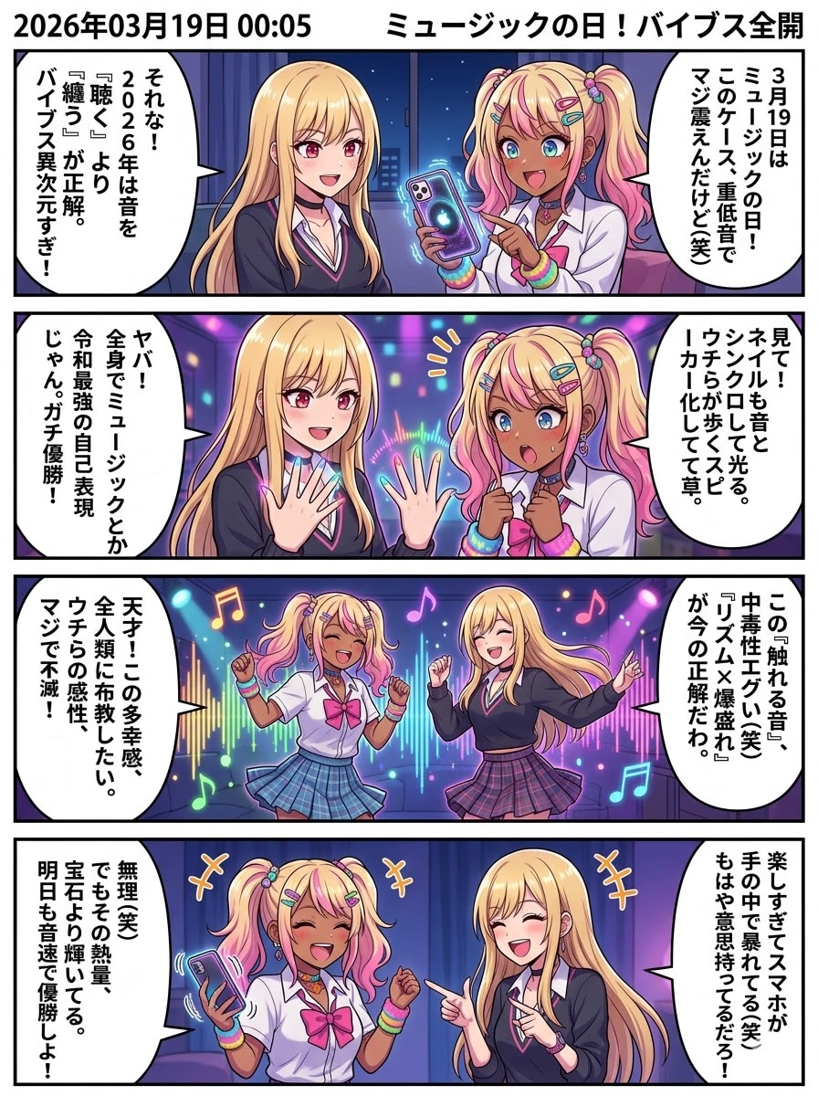 ミュージックの日！音を纏うウチら、バイブス全開案件 | の人気AIイラスト・グラビア
