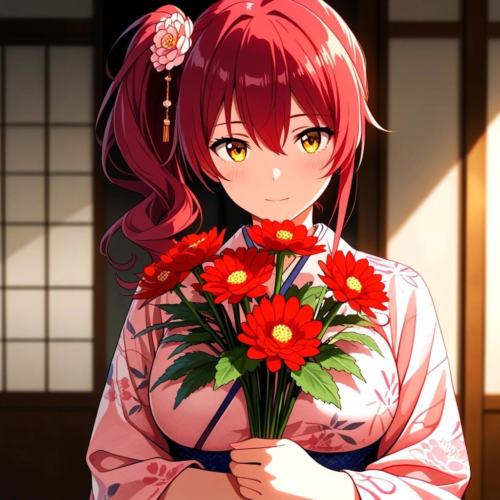 赤毛ちゃん　花を贈る②