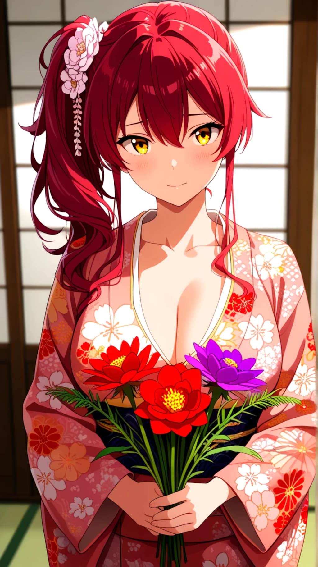 赤毛ちゃん　花を贈る②