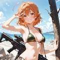 水着少女と銃 2枚目