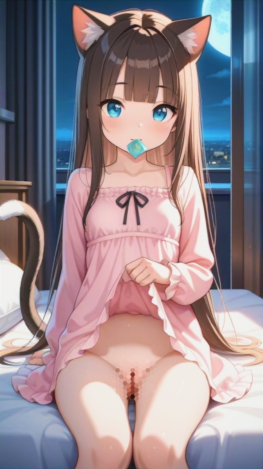 コンドーム咥えて誘っているのかな？