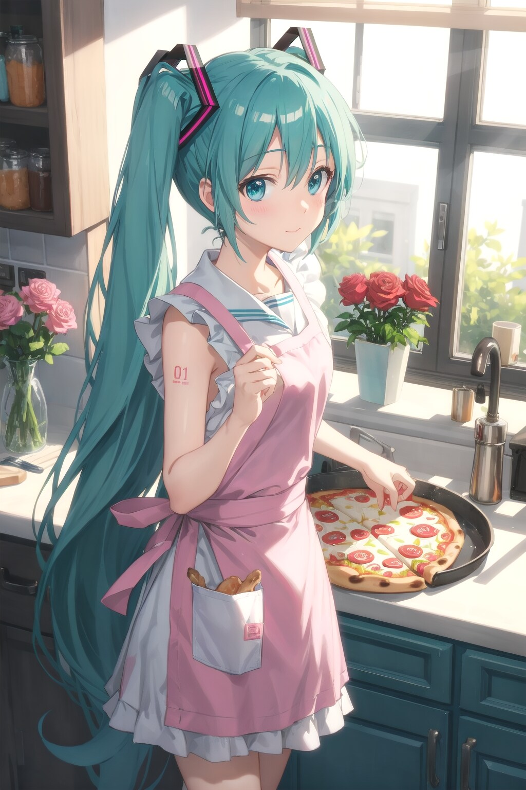 V4B 初音ミクがピザ作り