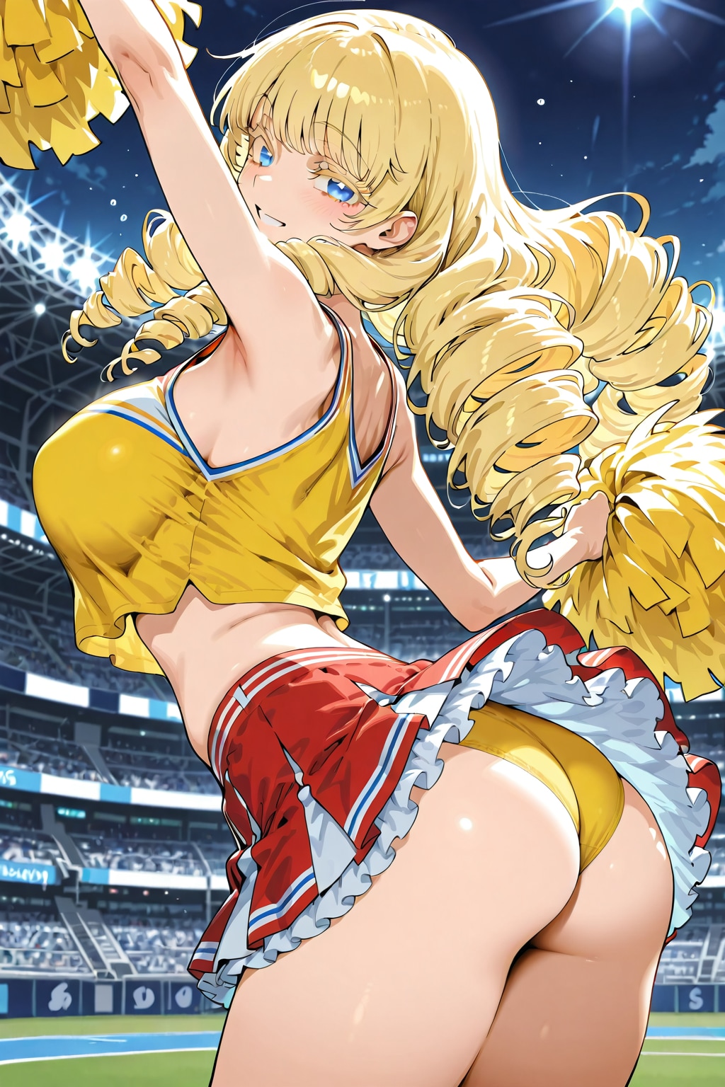 学園・チアガール編、後ろから | の人気AIイラスト・グラビア