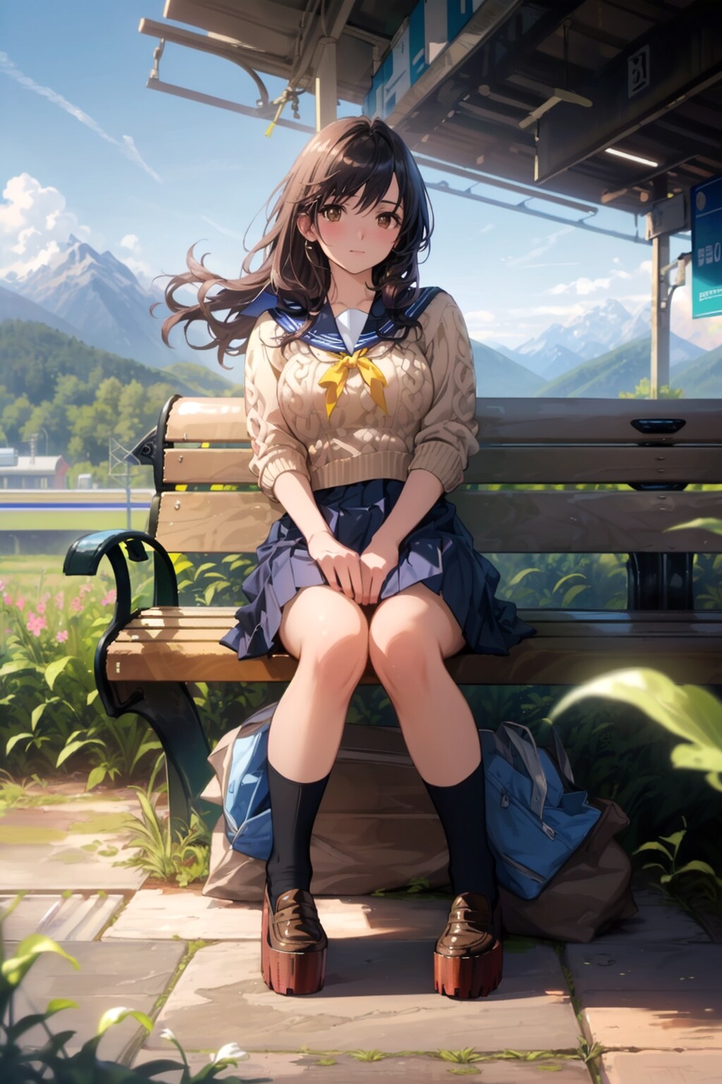 早く電車来ないかな | の人気AIイラスト・グラビア