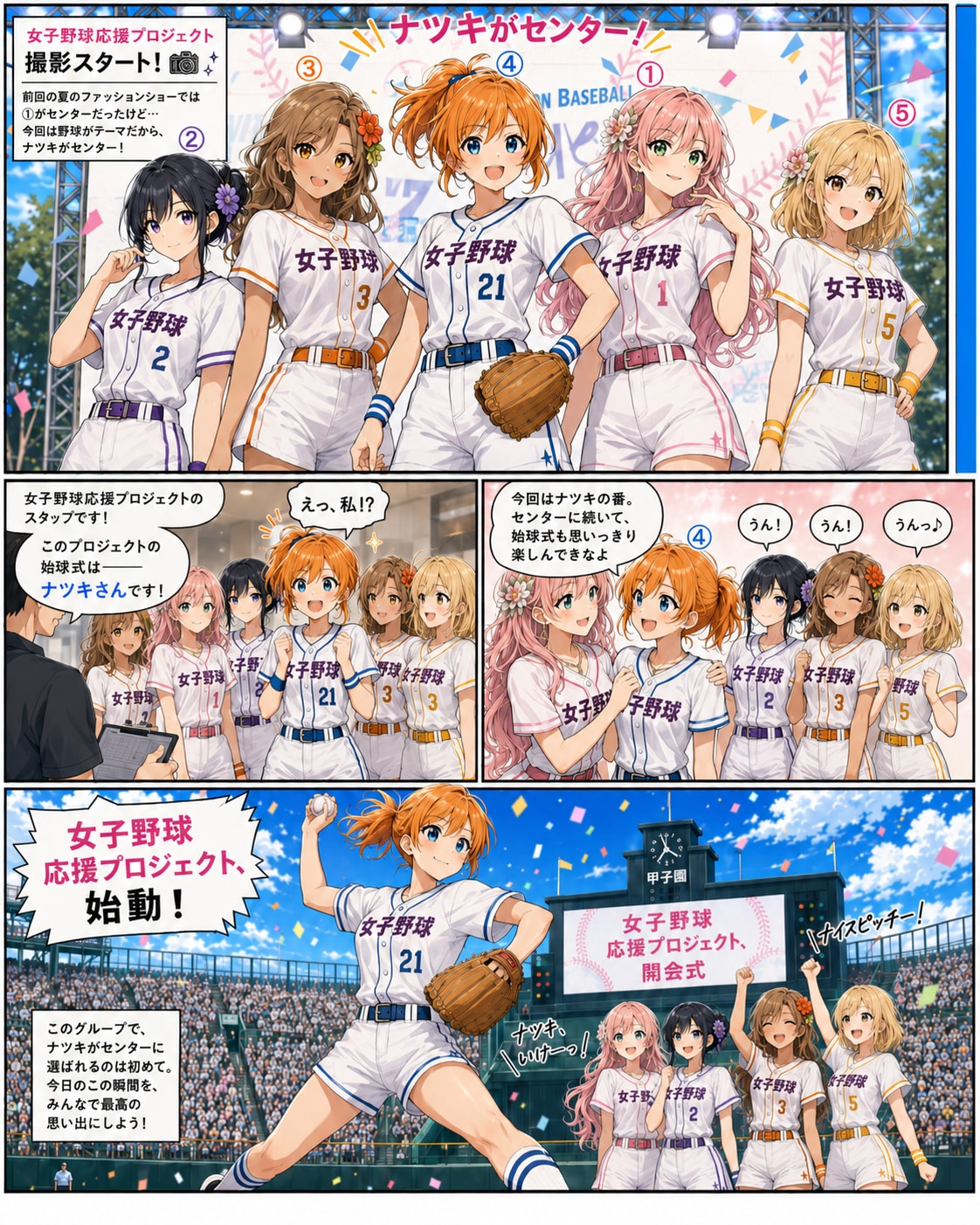 朝比奈ナツキ、初センター＆始球式へ | の人気AIイラスト・グラビア