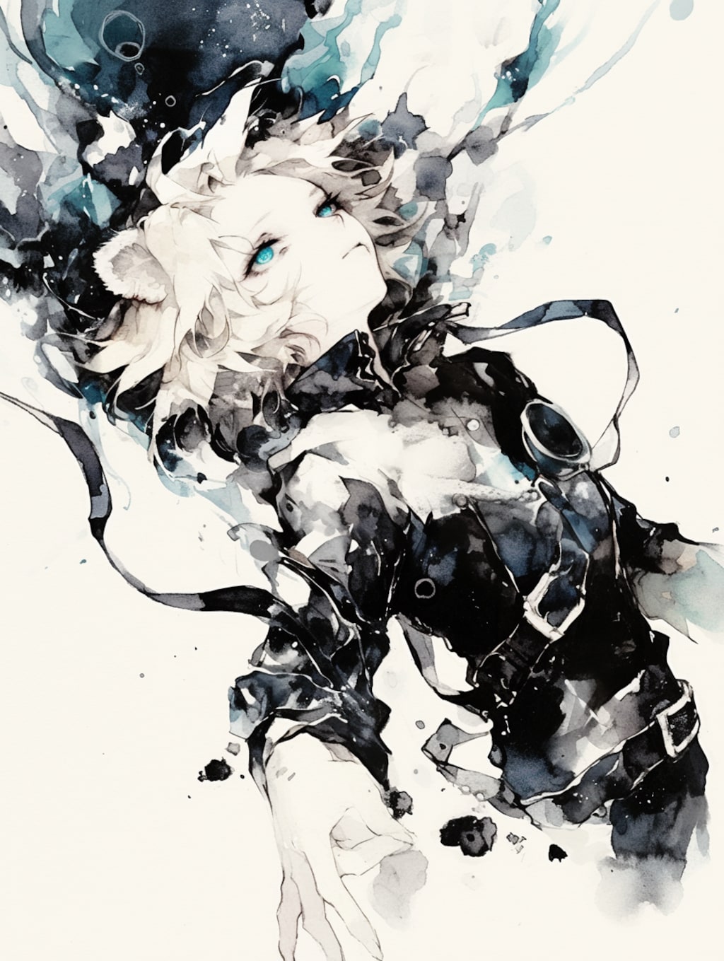 くま娘✖︎水墨画🐾