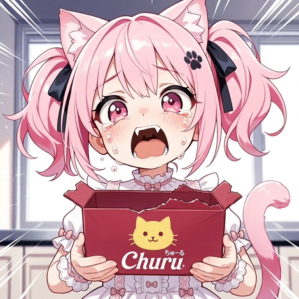 私のちゅーるがにゃーい！！（絶望の涙）