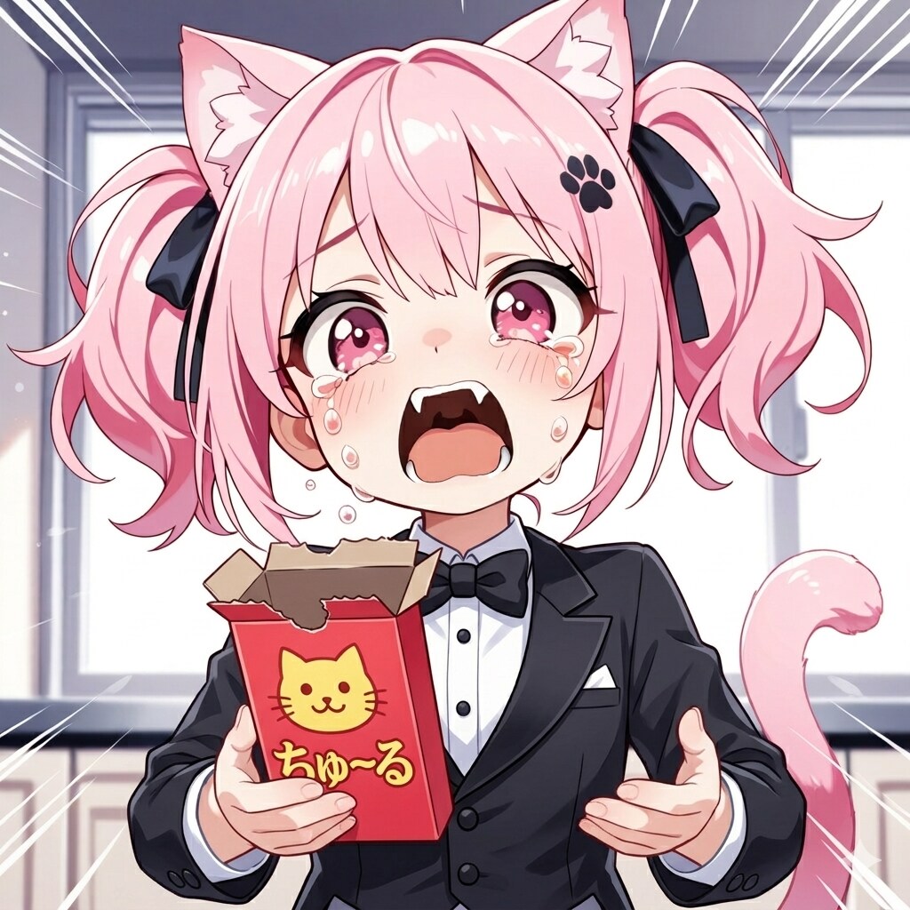 私のちゅーるがにゃーい！！（絶望の涙）