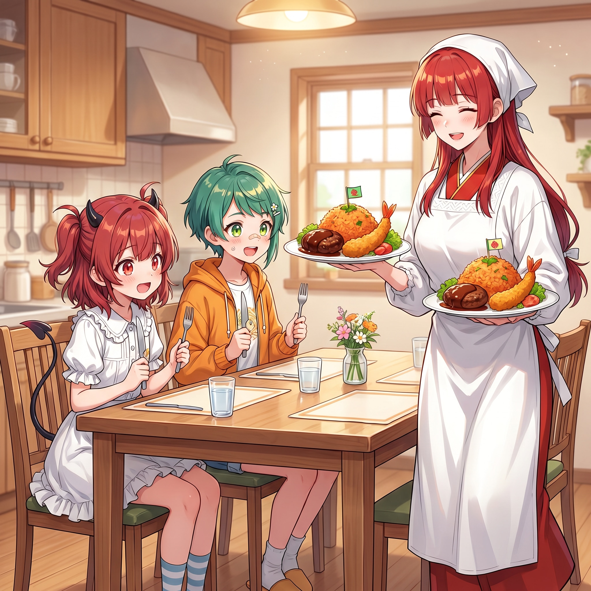 魔王の娘さんとバレー部主将さんと魔王の妻さん(昔)