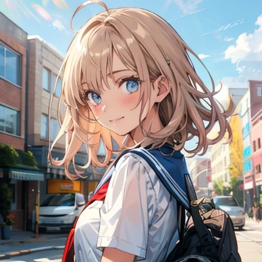 彼女との登校 | の人気AIイラスト・グラビア