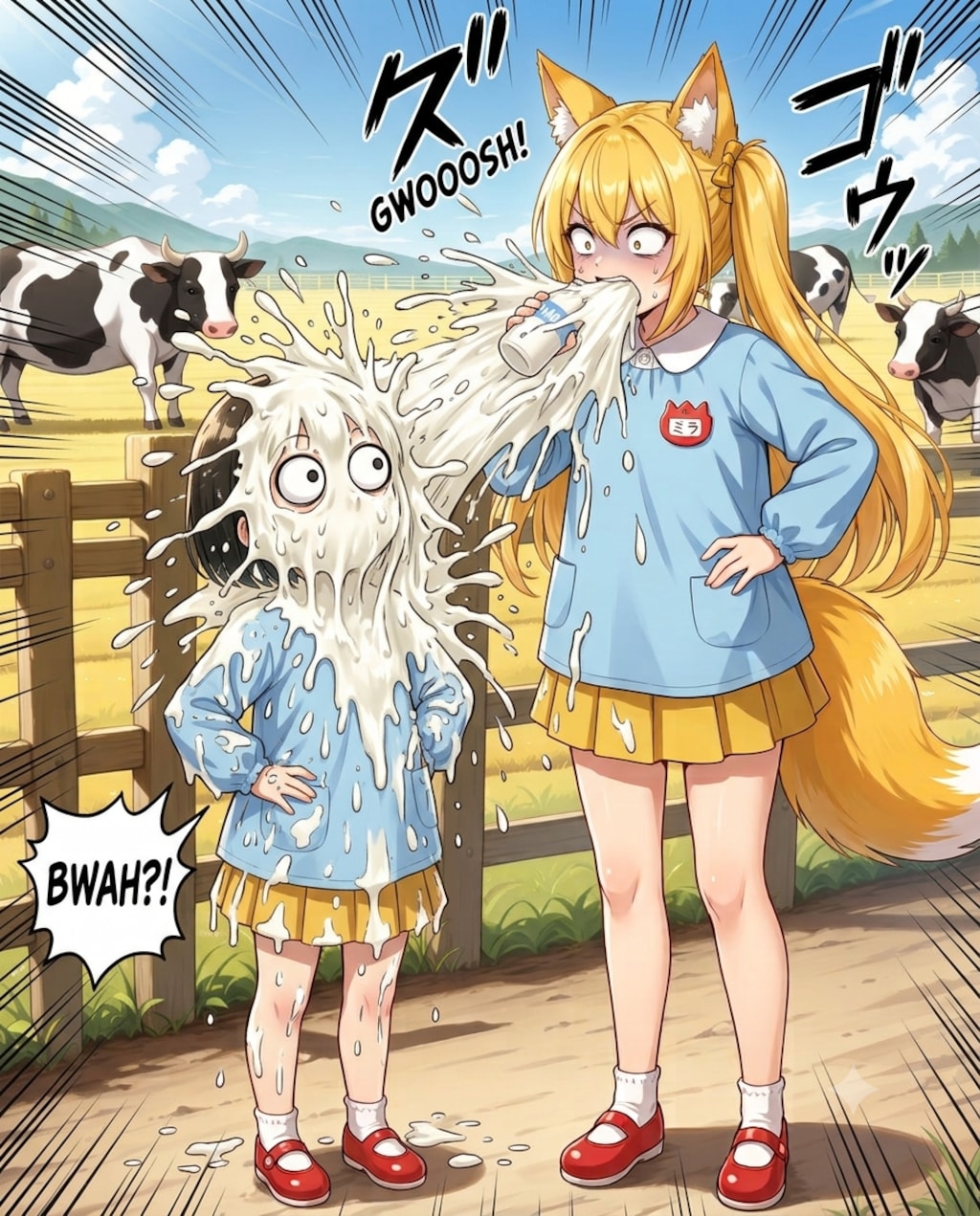 ミラ様とミルクを飲むミルクのみ園児