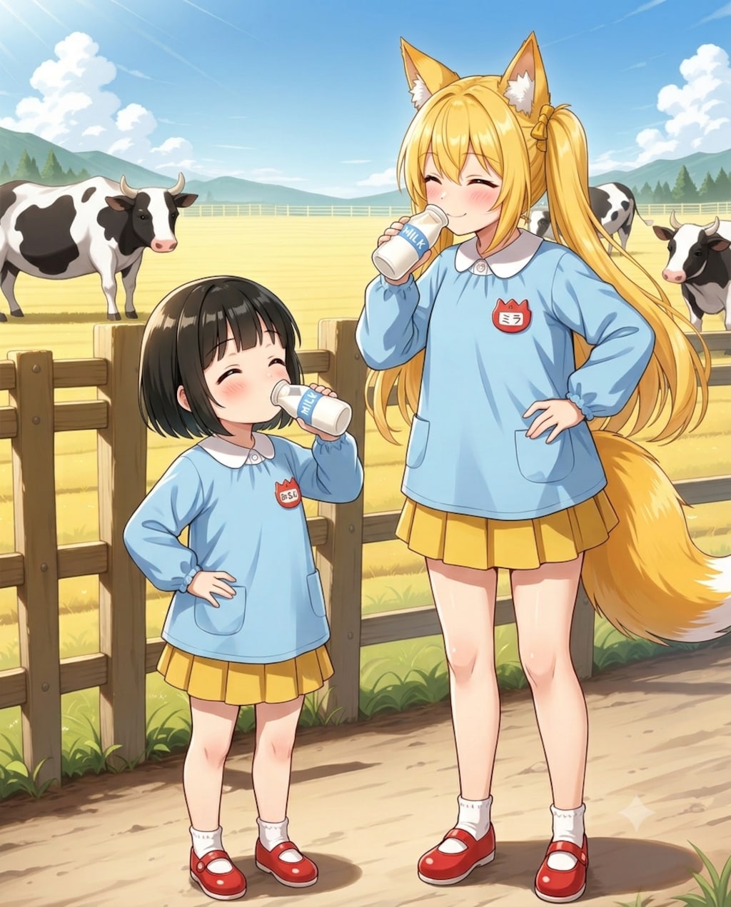 ミラ様とミルクを飲むミルクのみ園児