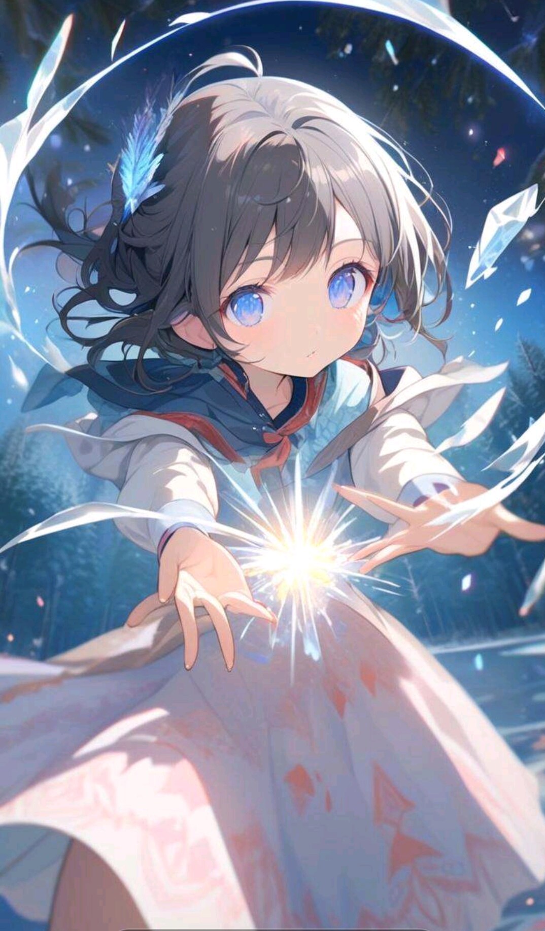 湖を凍らせてスケートをする小さな女の子 | の人気AIイラスト・グラビア