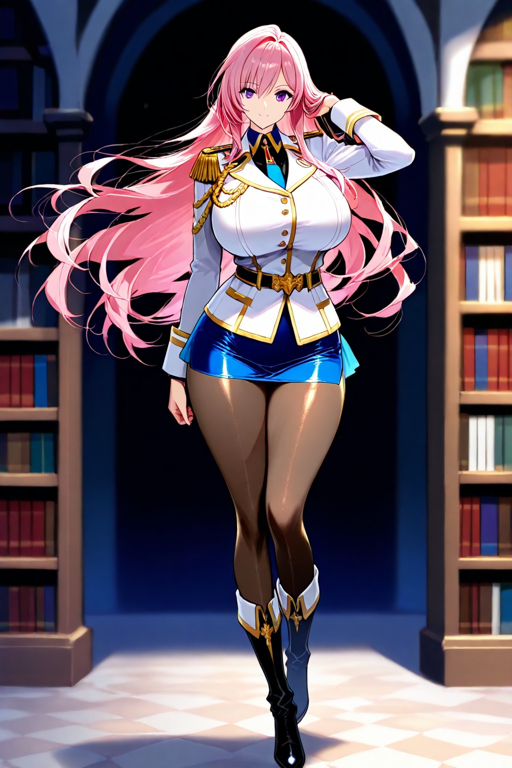 ピンク髪ロングの女騎士　非武装