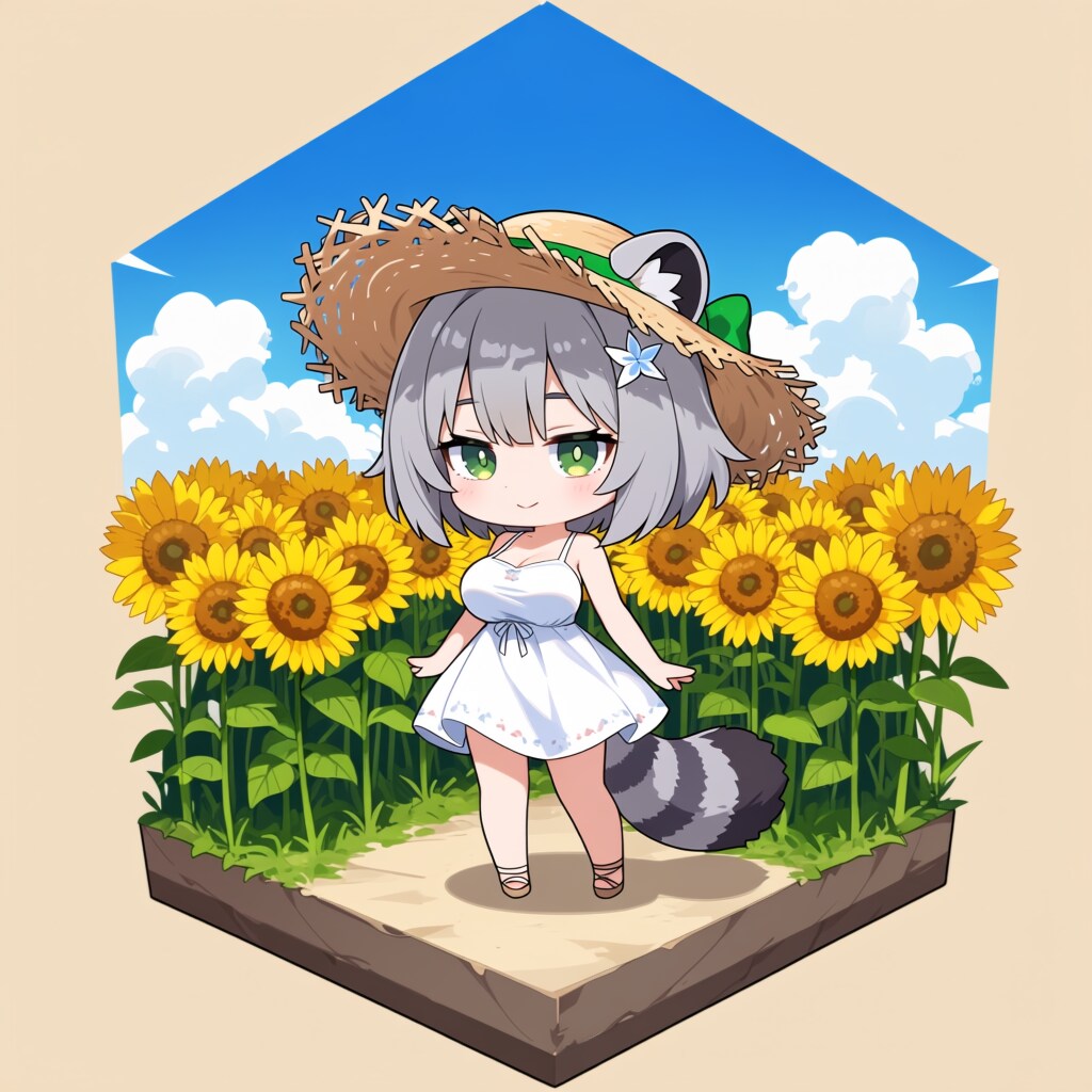 ちびユキタヌキちゃん【麦わらとワンピース】